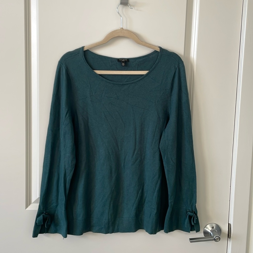 Talbots green petite sweater, size XLP, used